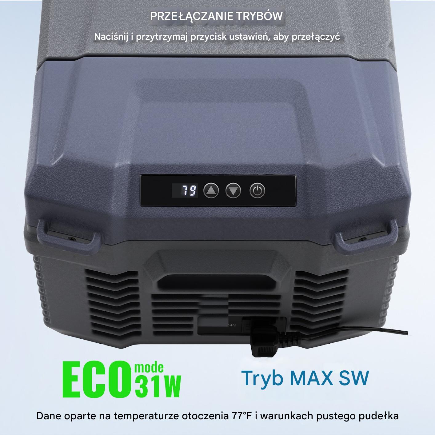 Lodówka turystyczna samochodowa przenośna z zamrażalką kompresorowa 37L 60W - obrazek 5