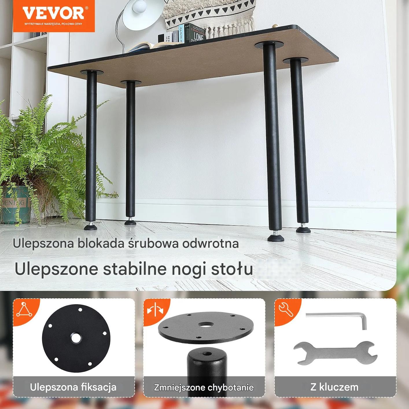 Nogi do stołu lawy biurka stolika metalowe loftowe 76,2x11cm 4sztuki - obrazek 3