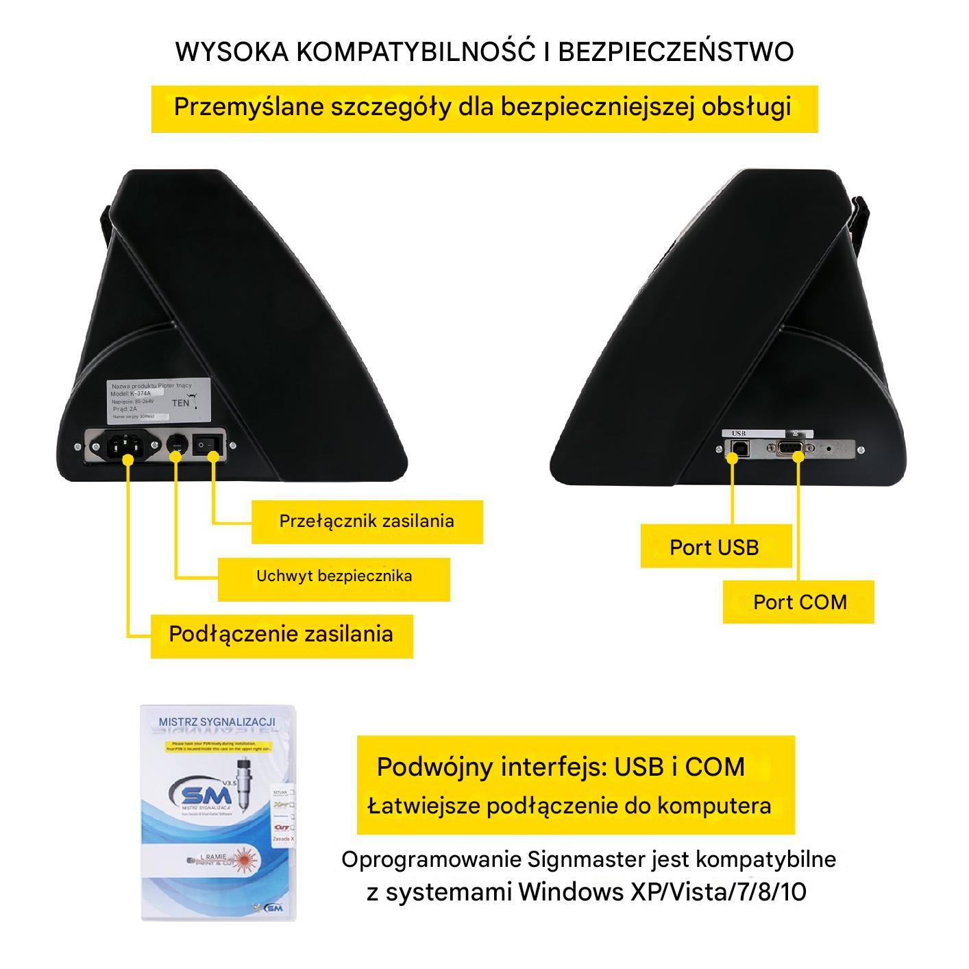 Profesjonalny ploter tnący 870 mm – półautomatyczny, sensor optyczny - obrazek 6