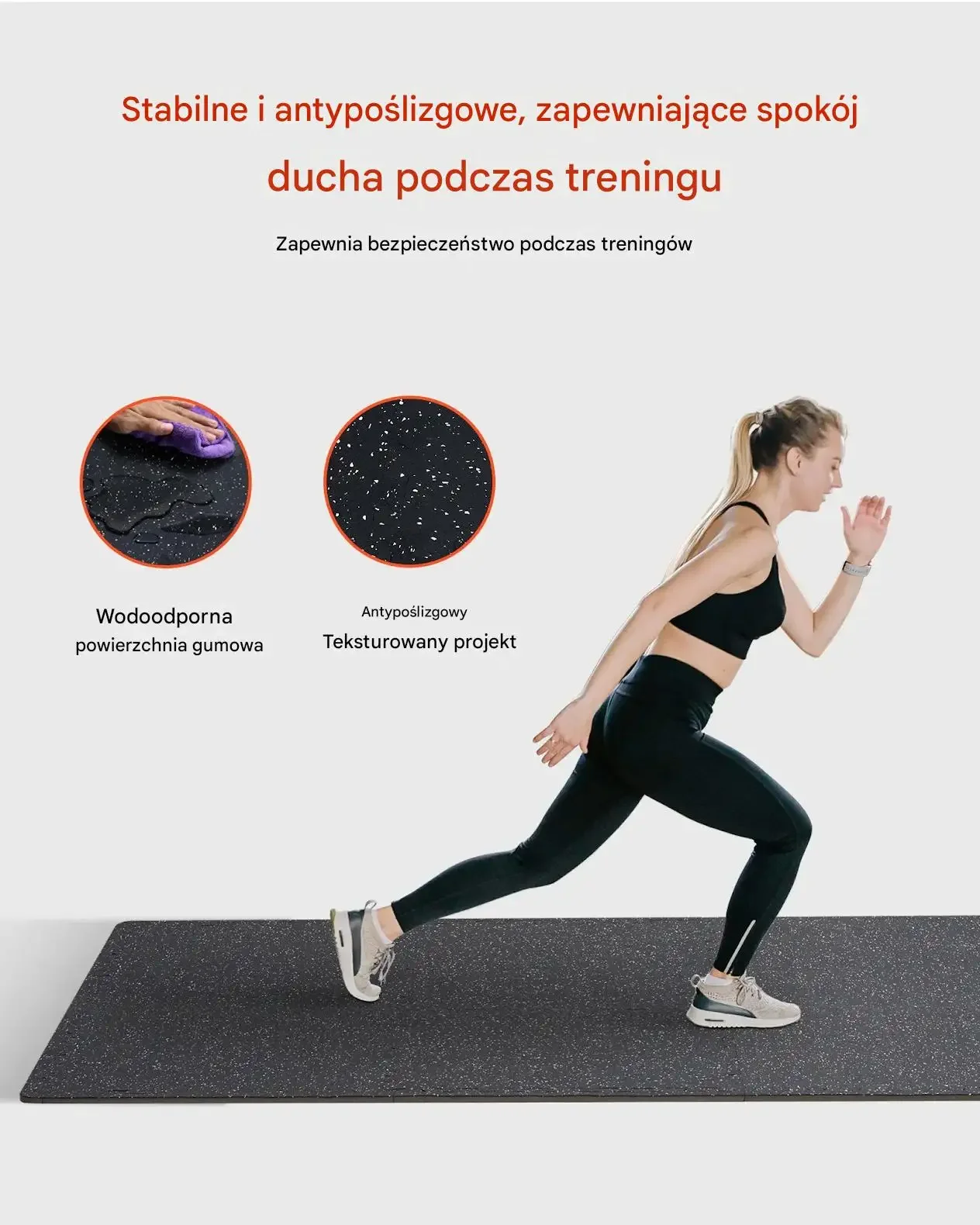 Mata puzzle siłownia 25 szt gumowa EVA antypoślizgowa do fitness biały - obrazek 2