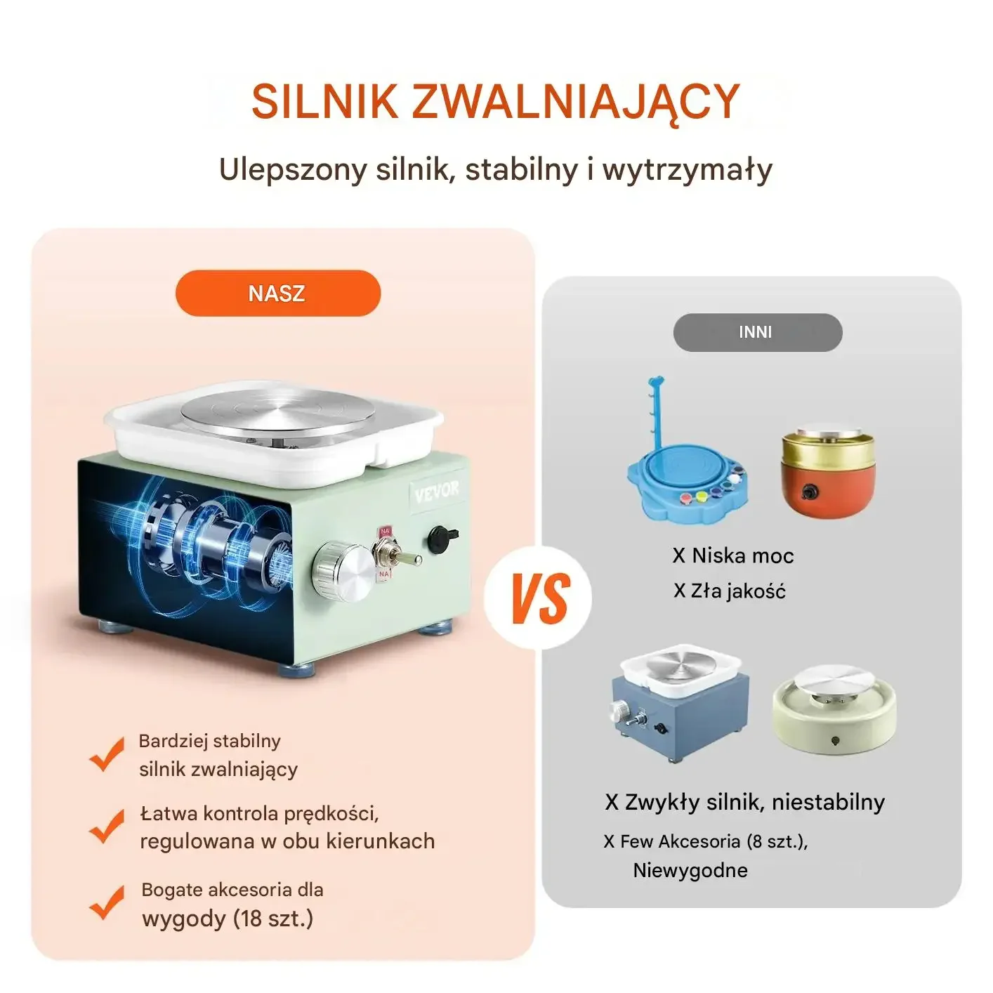 Koło garncarskie mini elektryczne regulacja obrotów akcesoria DIY zielone - obrazek 5