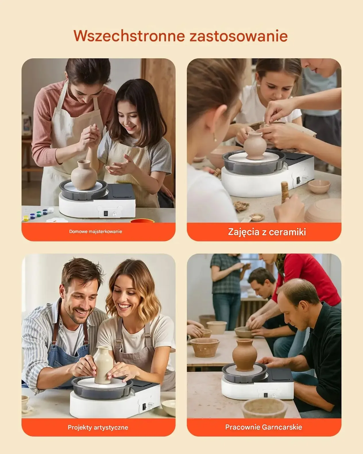 Koło garncarskie mini 158 mm regulacja obrotów rewers do ceramiki DIY nauka - obrazek 6