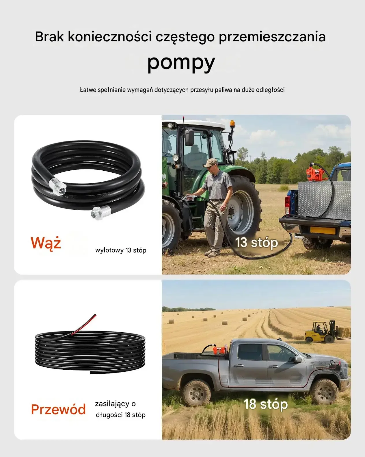 Pompa paliwa benzyny 12 V mocna czarna dystrybutor 61 L rura pistolet set - obrazek 5
