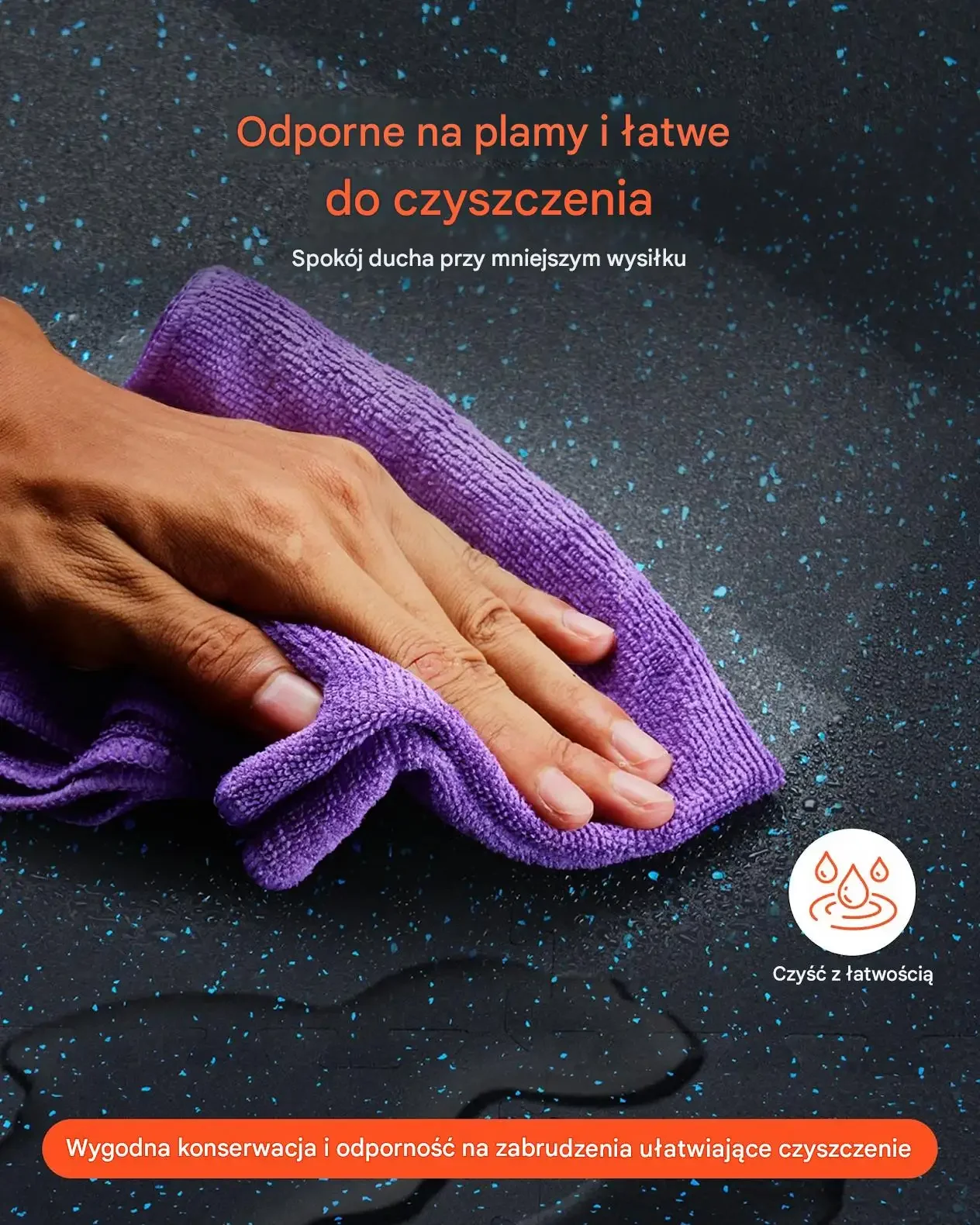 Mata puzzle siłownia 6 szt gumowa EVA antypoślizgowa do fitness niebieskie - obrazek 5
