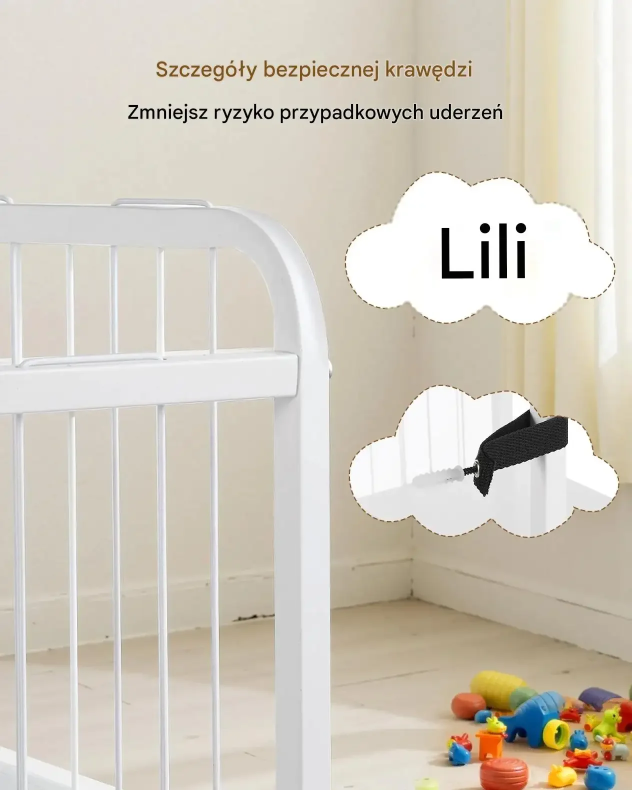 Regał na zabawki dla dzieci 2 poziomy kosz organizer książki pluszaki biały - obrazek 6
