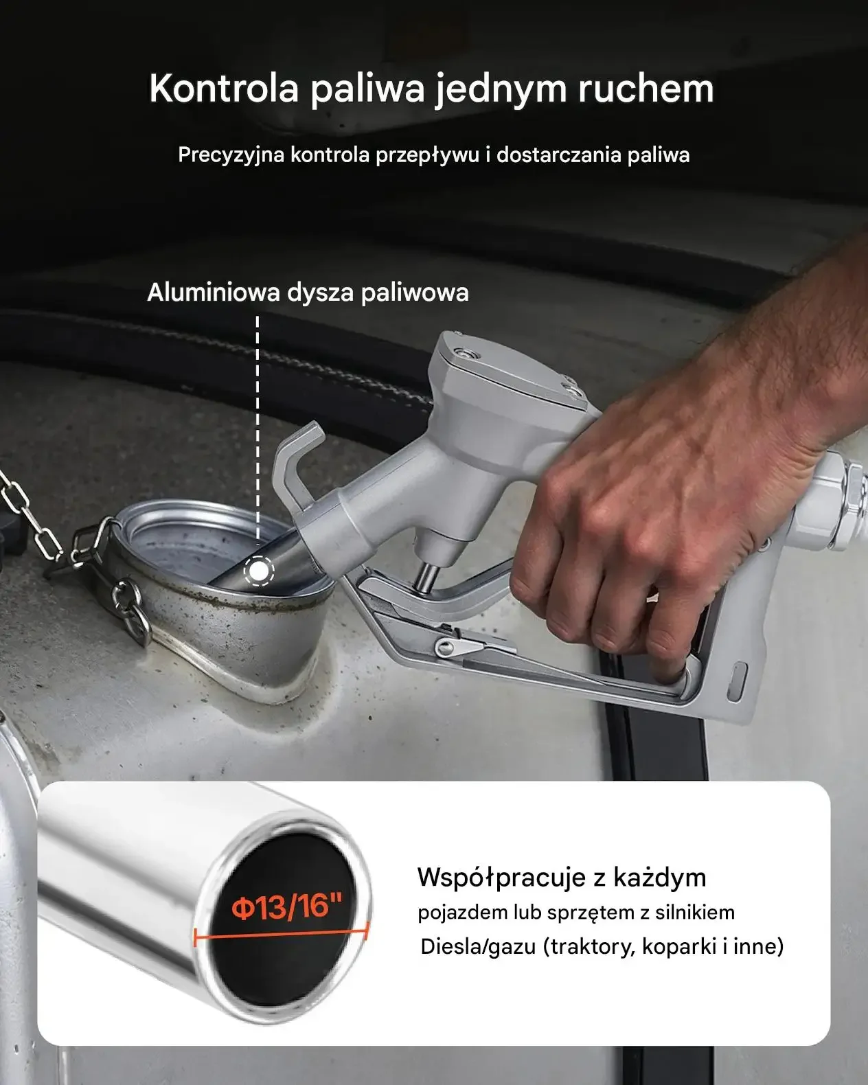Pompa paliwa benzyny 12 V mocna czarna dystrybutor 76 L rura pistolet set - obrazek 3