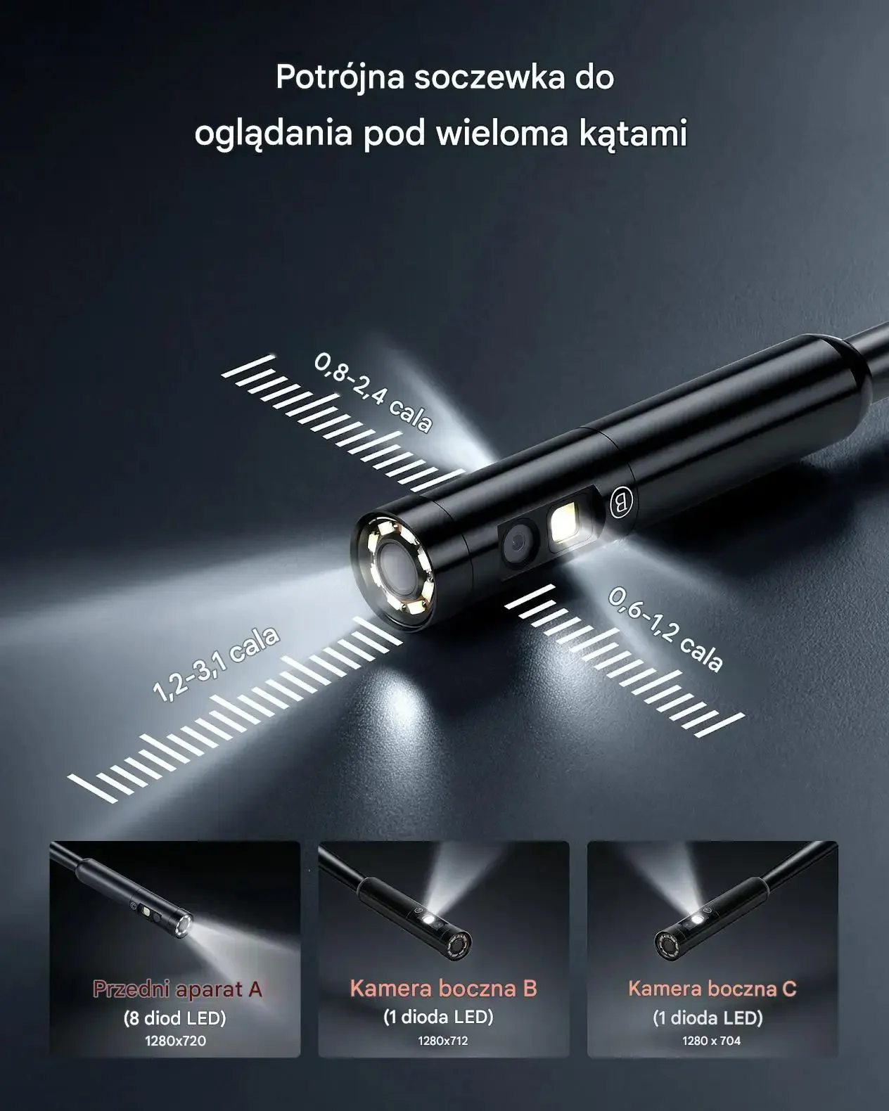 Endoskop boroskop kamera inspekcyjna warsztat premium 10 m czarny IP67 - obrazek 6