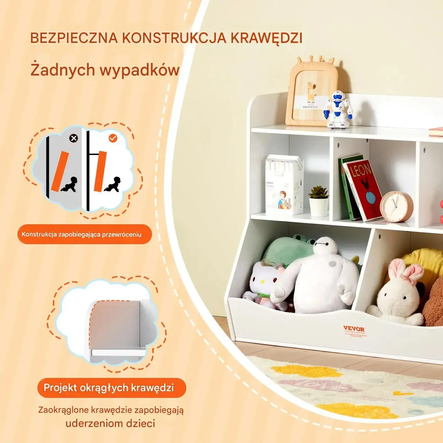 Regał na zabawki dla dzieci 5 półek organizer z biblioteczką do pokoju - obrazek 2