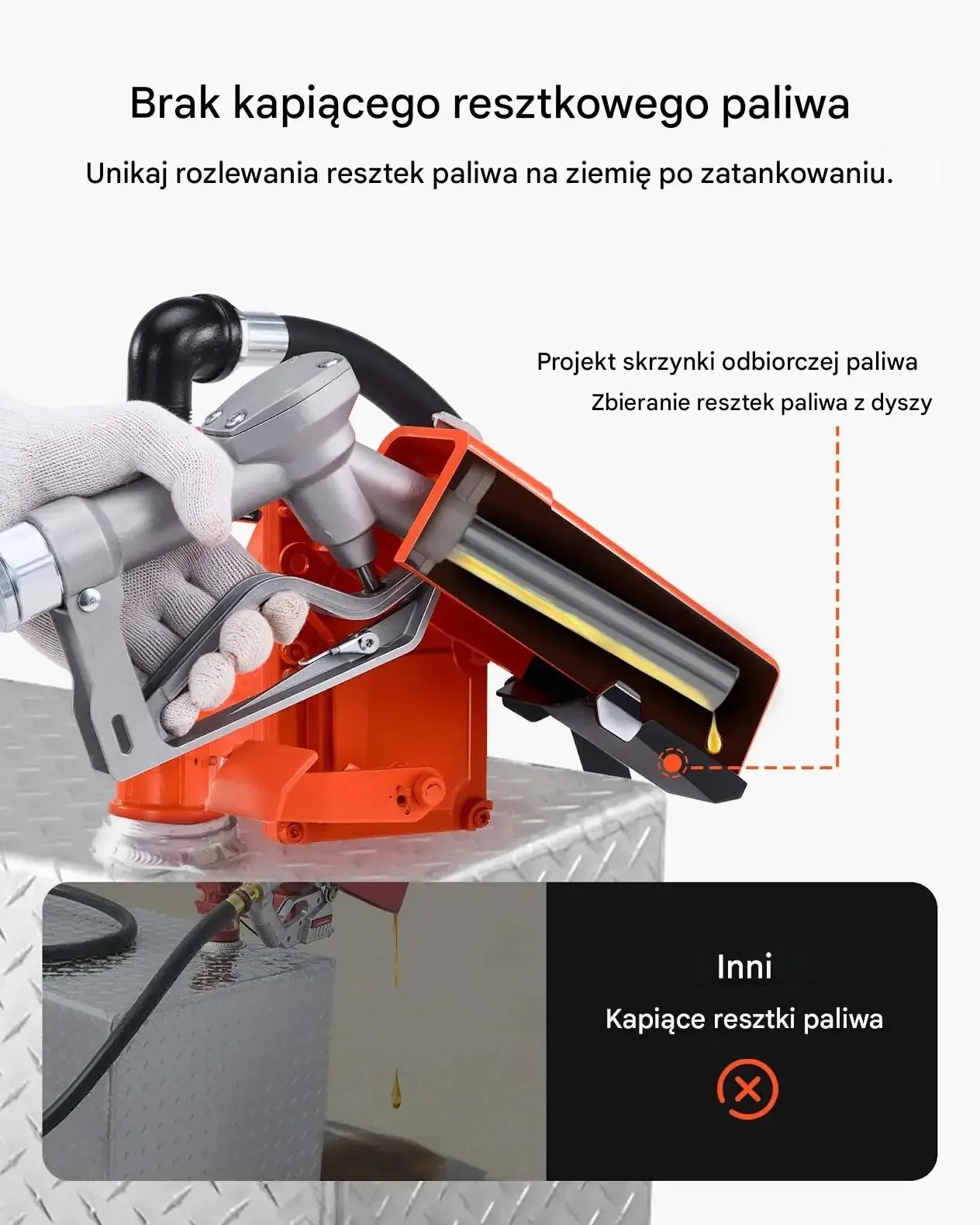 Pompa paliwa benzyny 12 V mocna czarna dystrybutor 76 L rura pistolet set - obrazek 4