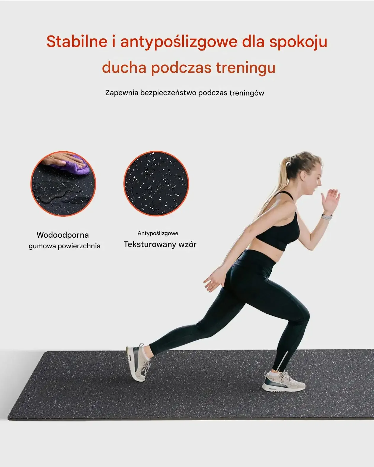Mata puzzle siłownia 6 szt gumowa EVA antypoślizgowa do fitness białę - obrazek 4