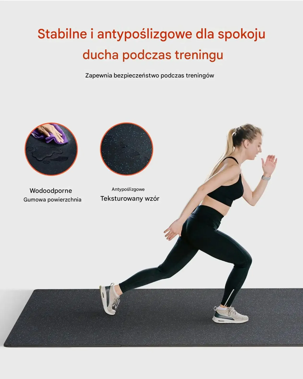 Mata puzzle siłownia 6 szt gumowa EVA antypoślizgowa do fitness niebieskie - obrazek 2