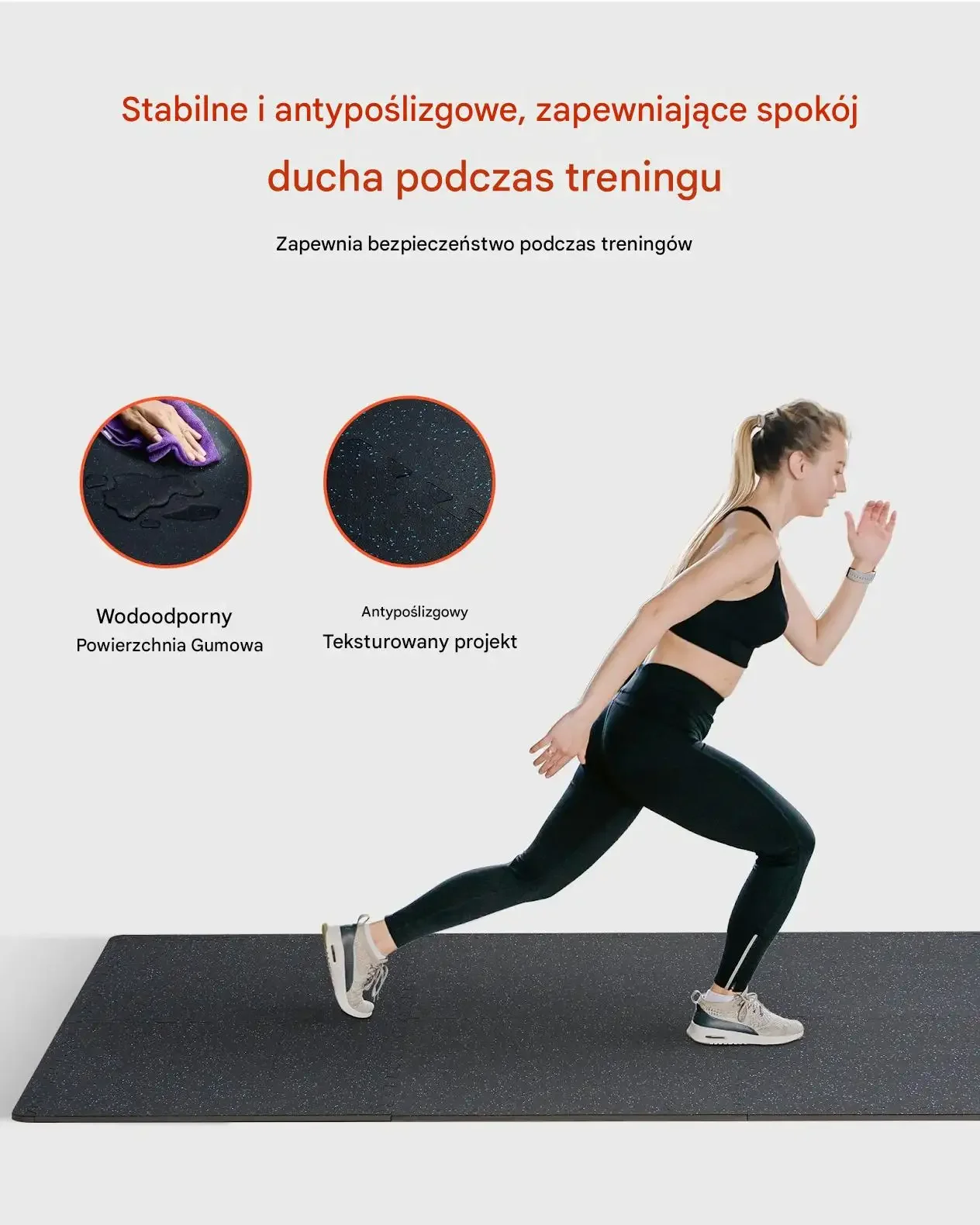 Mata puzzle siłownia 12 szt 120x120 cm gumowa antypoślizgowa do fitness - obrazek 2