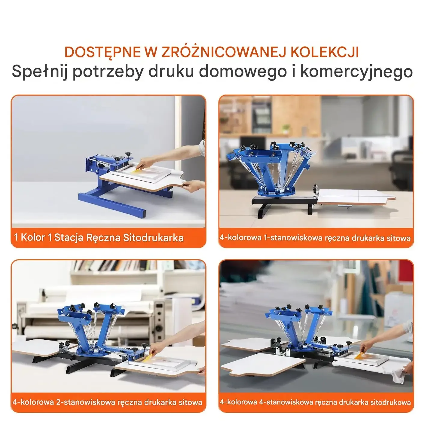 Karuzela sitodrukowa maszyna sitodruk koszulki warsztat 54 cm 45 cm premium - obrazek 6