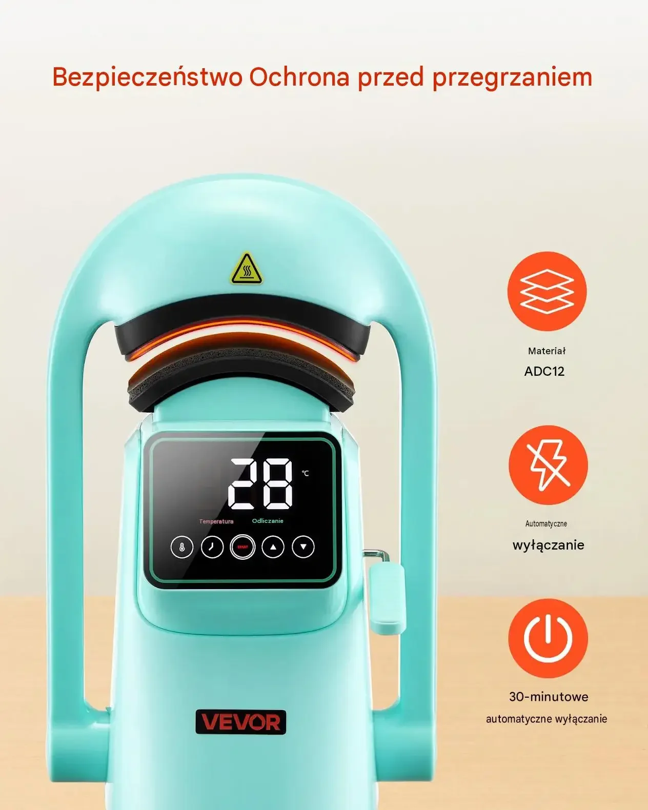 Prasa termotransferowa czapki termopress automatyczna zestaw zielona - obrazek 5