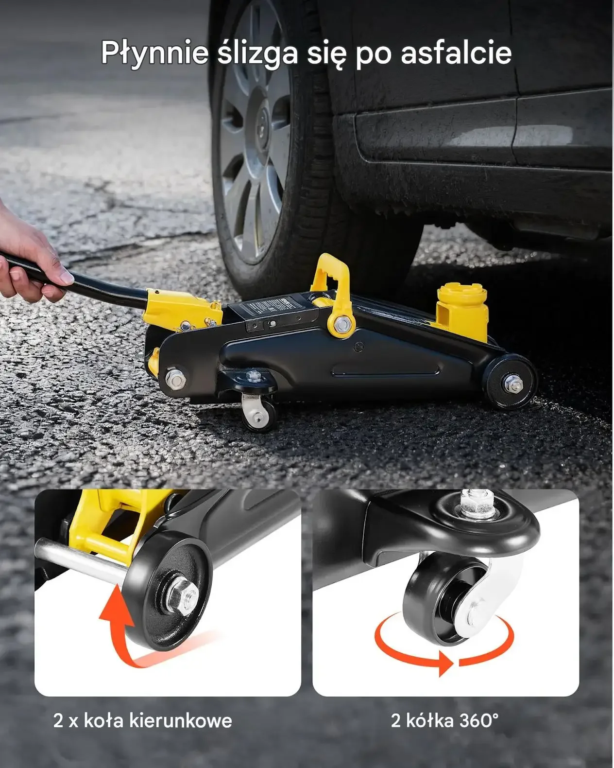 Podnośnik hydrauliczny 2 t premium niski profil pompa szybkie podnoszenie - obrazek 2