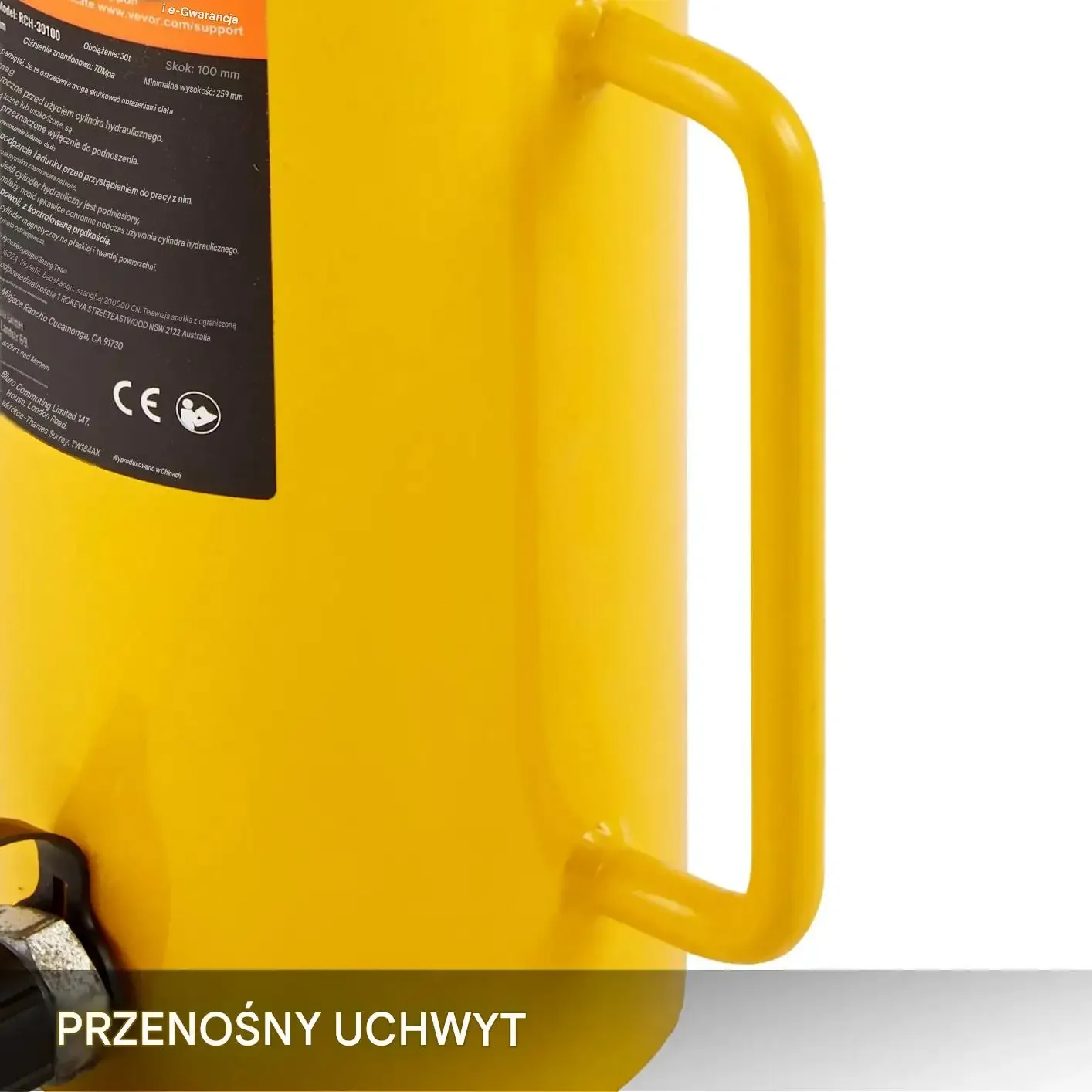 Podnośnik hydrauliczny max 30 t mocna jednostronny tłok 100 mm warsztat - obrazek 3