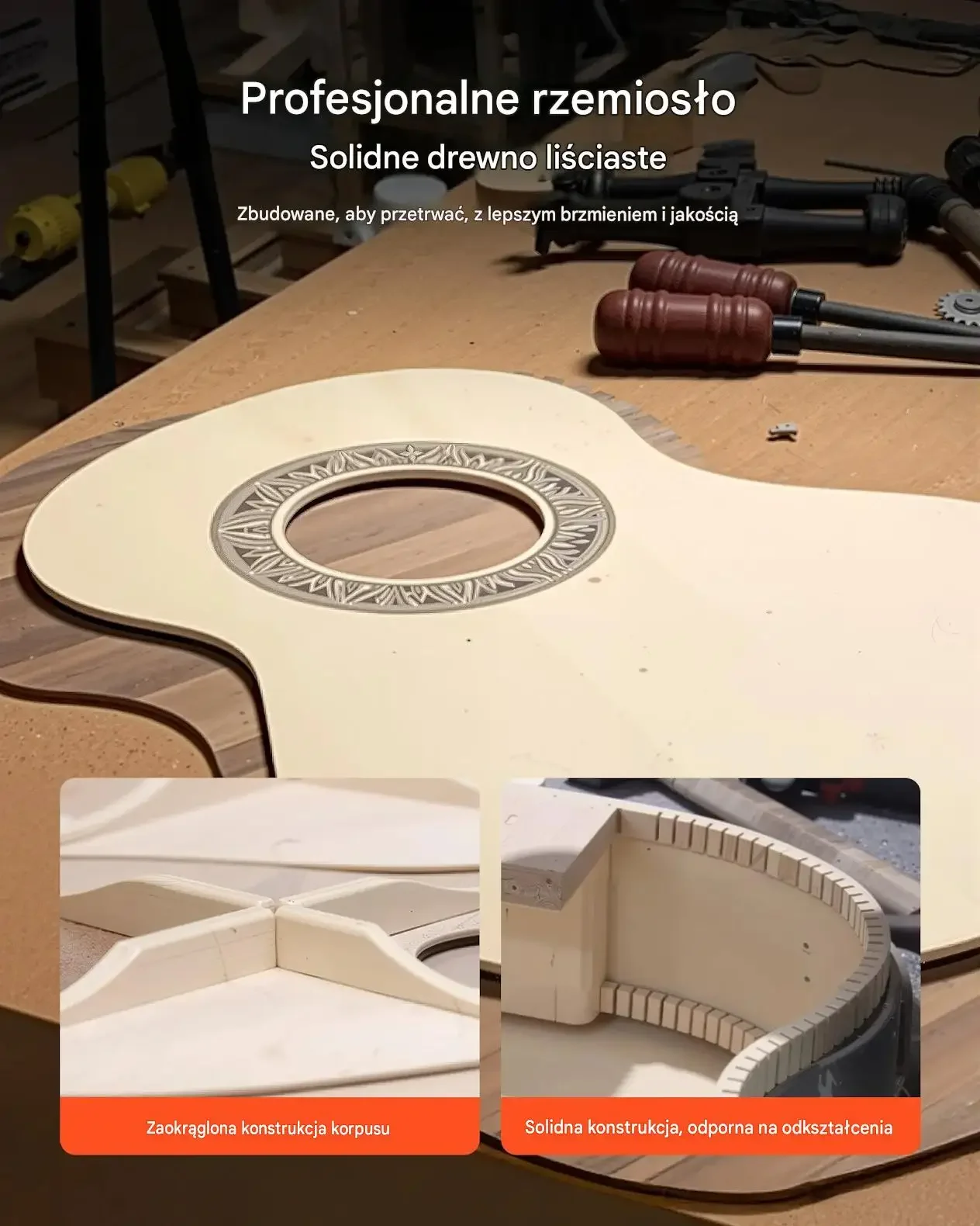 Gitara klasyczna zestaw nauka gry dzieci młodzież 780 mm sunburst premium - obrazek 3
