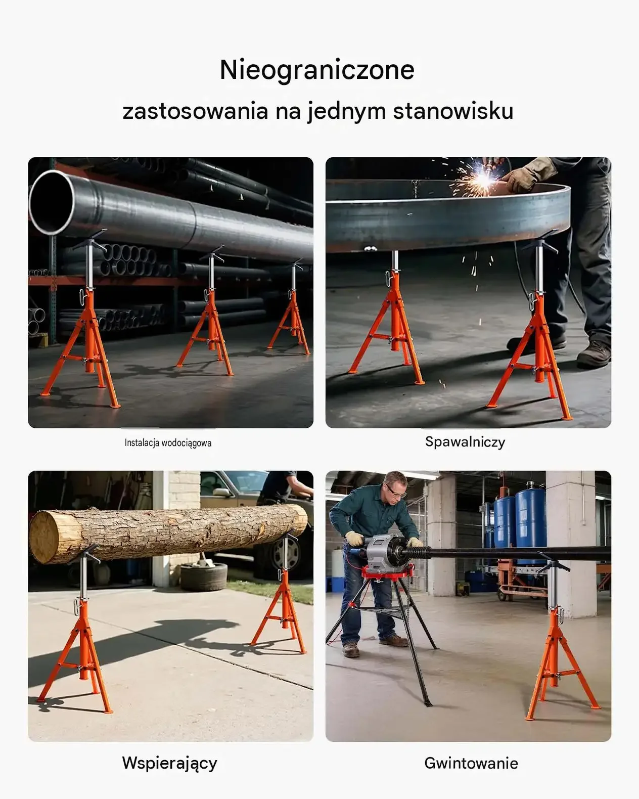 Stojak rolkowy mocny podpora stalowa składana 1134 kg regulacja wysokości - obrazek 4