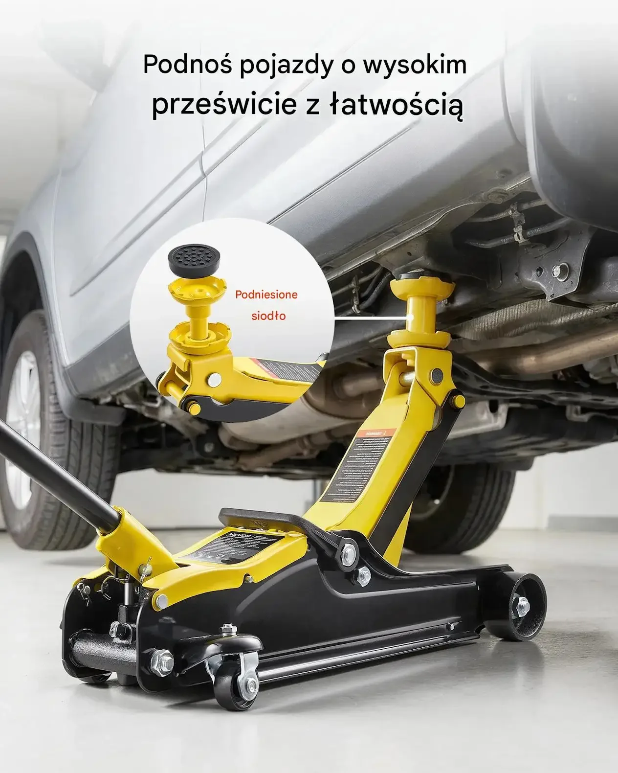 Podnośnik hydrauliczny 2,5 t niskoprofilowy mocna stalowy adapter 85 320 mm - obrazek 3