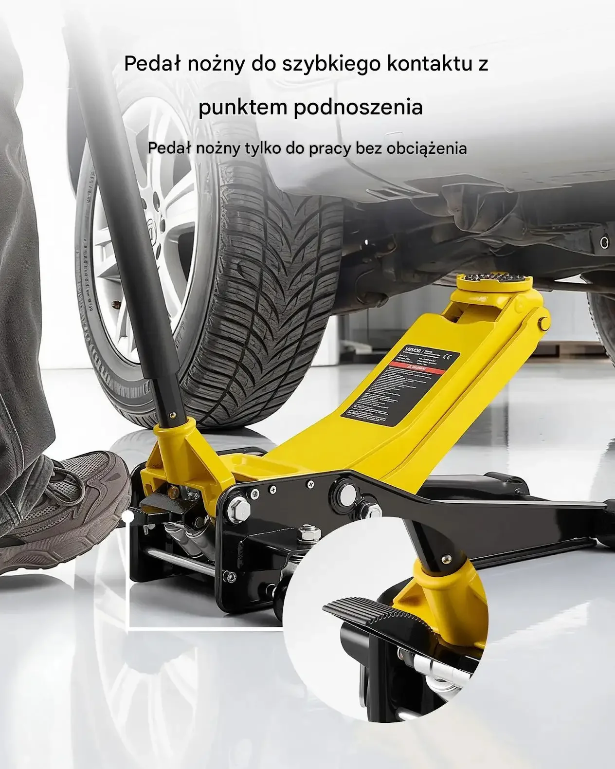 Podnośnik hydrauliczny 3 t premium stalowy samochodowy dwutłokowy pompa - obrazek 5