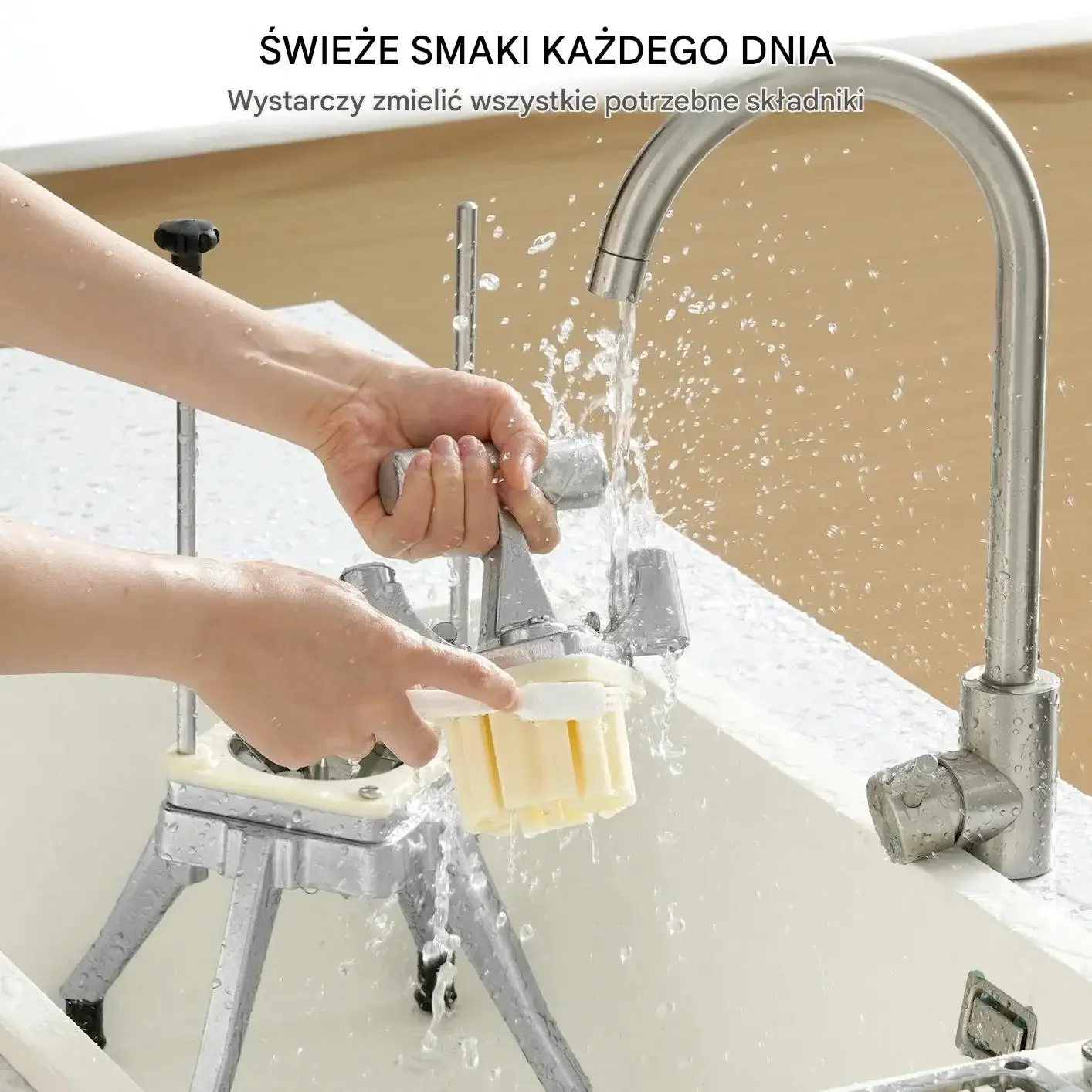 Krajalnica owoców warzyw premium prasa metalowa kostka osłona 9,5 mm - obrazek 5