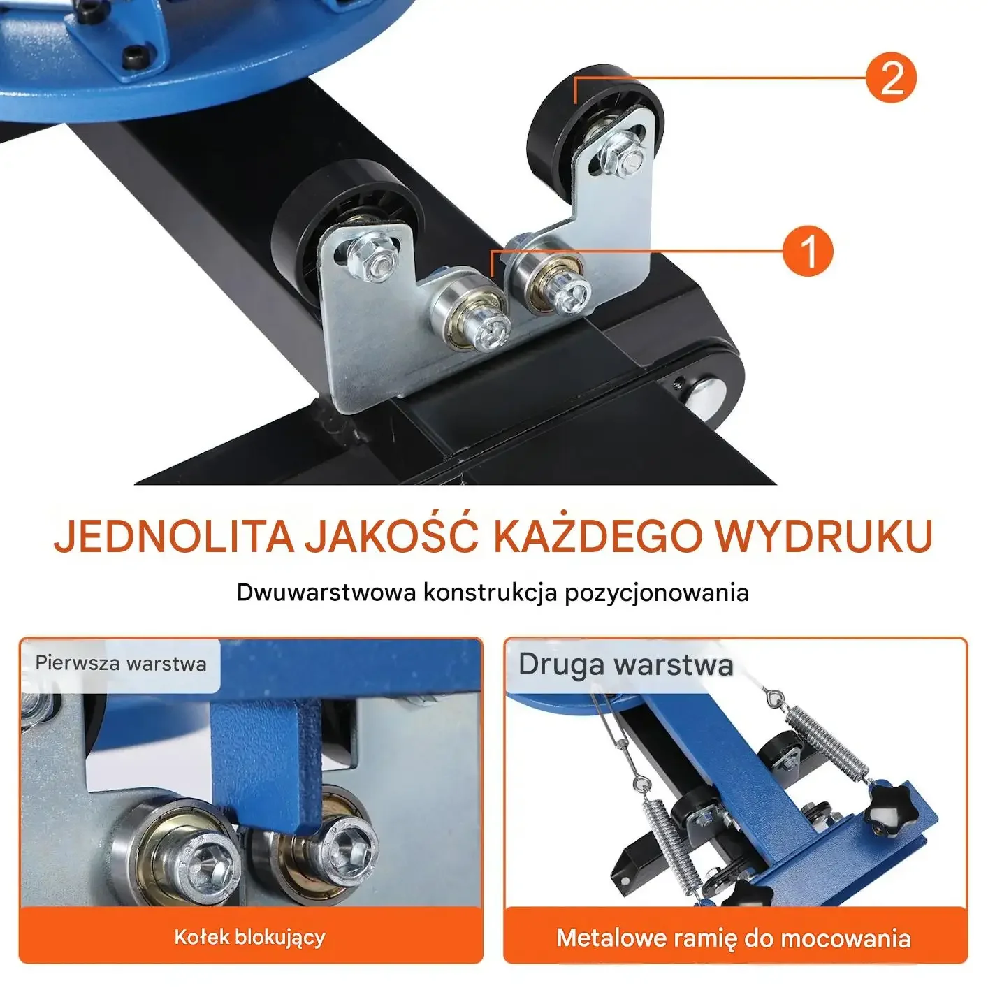 Karuzela sitodrukowa maszyna sitodruk koszulki warsztat 54 cm 45 cm premium - obrazek 3