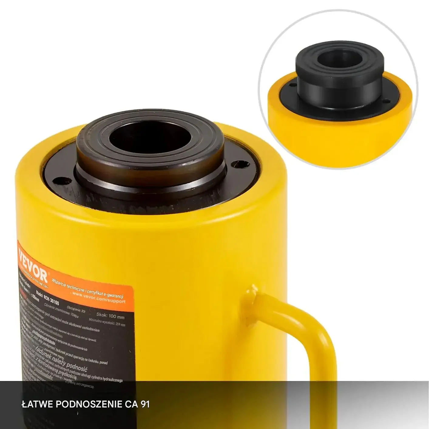 Podnośnik hydrauliczny max 30 t mocna jednostronny tłok 100 mm warsztat - obrazek 6