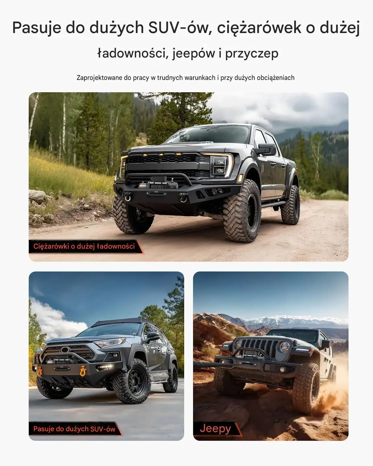 Wyciągarka elektryczna mocna SUV Jeep laweta quad 6100 kg lina syntetyczna - obrazek 5