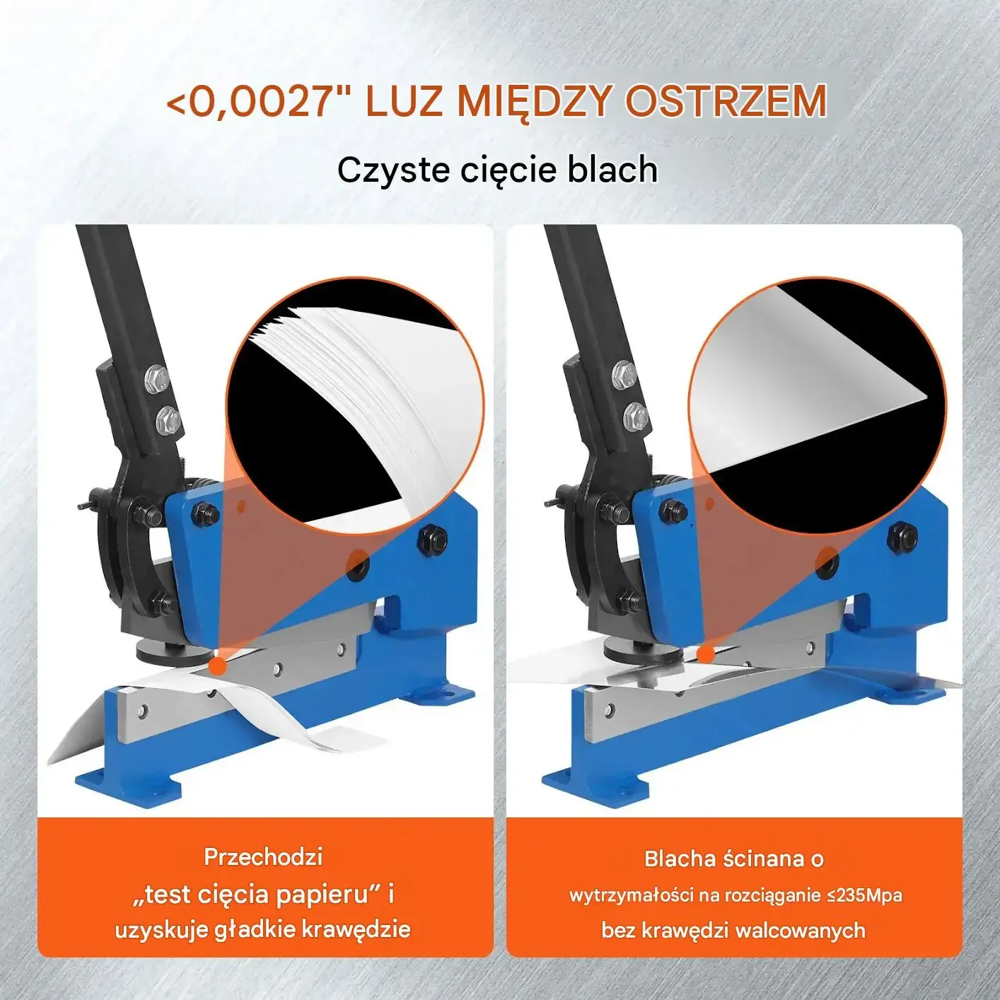 Nożyce gilotyna ręczna blacha stal pręty 190 mm HS 8 stal Q235 mocna - obrazek 4
