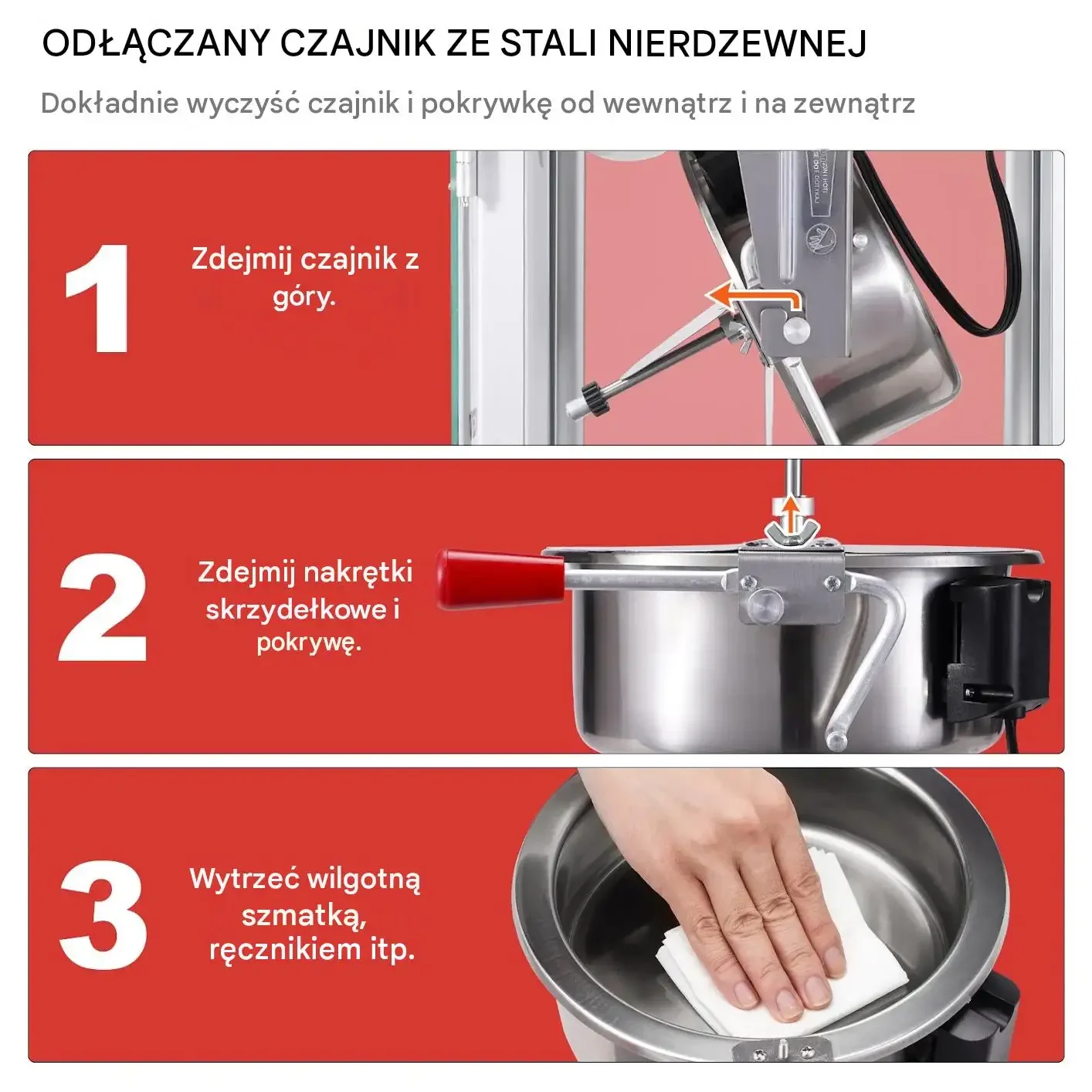 Maszyna popcornu automat kukurydzy domowa kinowa mocna 850 W czarna - obrazek 6