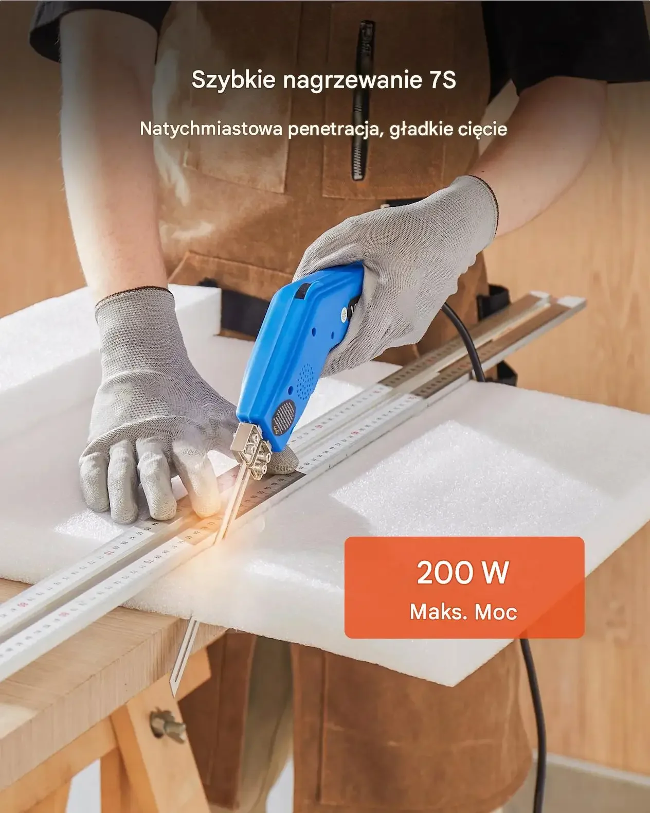 Nóż termiczny przecinarka styropian pianka 200 W 150 mm 200 mm zestaw - obrazek 2