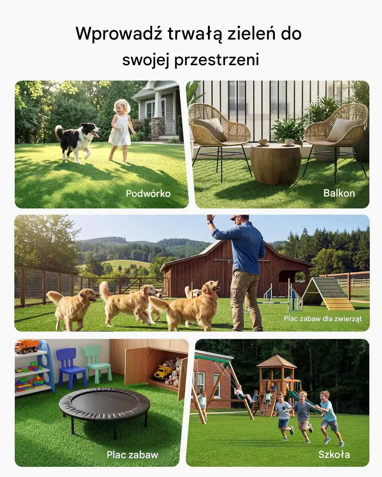 Sztuczna trawa premium 304,8 x 198,1 cm runo 35 mm mata ogrodowa drenażowa - obrazek 6