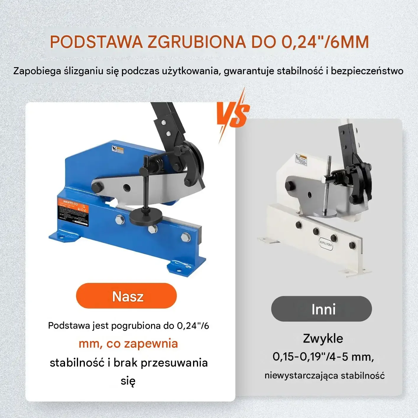 Nożyce gilotyna ręczna blacha stal pręty 190 mm HS 8 stal Q235 mocna - obrazek 6
