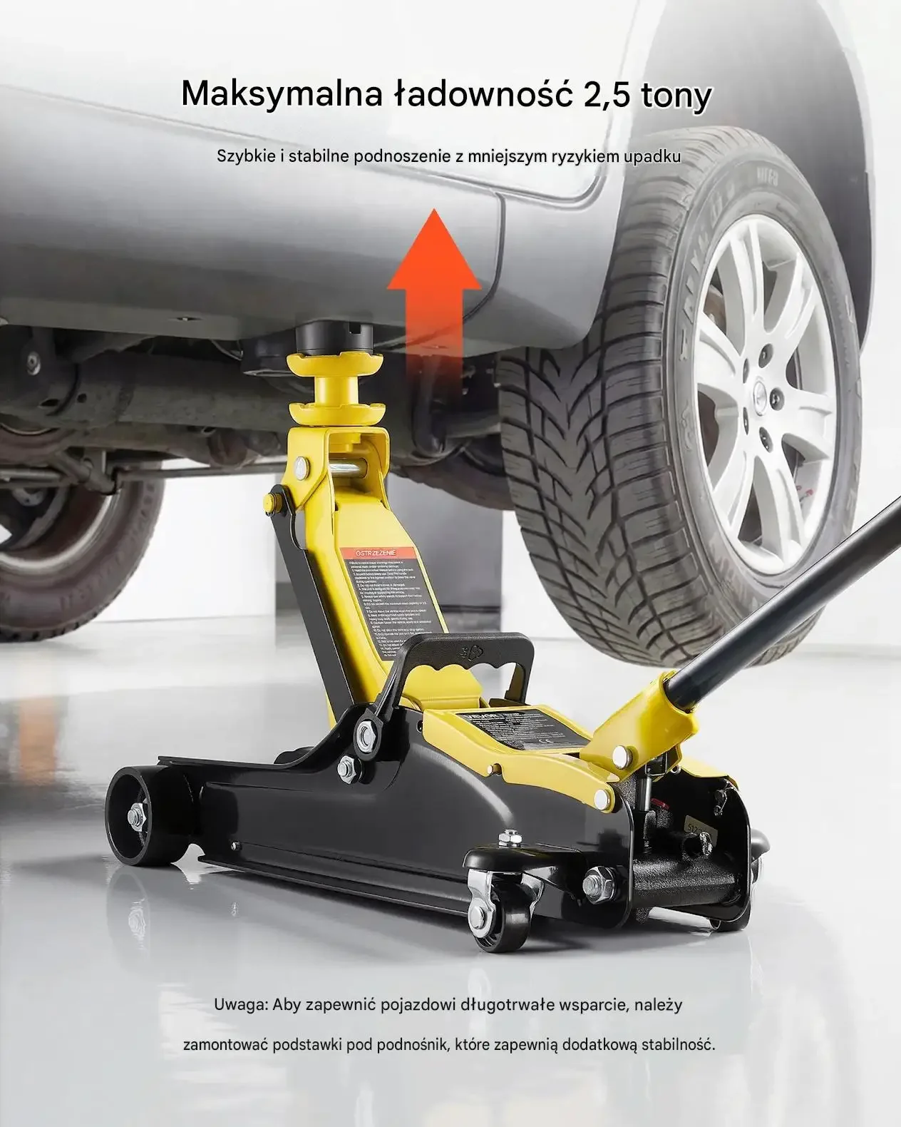 Podnośnik hydrauliczny 2,5 t niskoprofilowy mocna stalowy adapter 85 320 mm - obrazek 5
