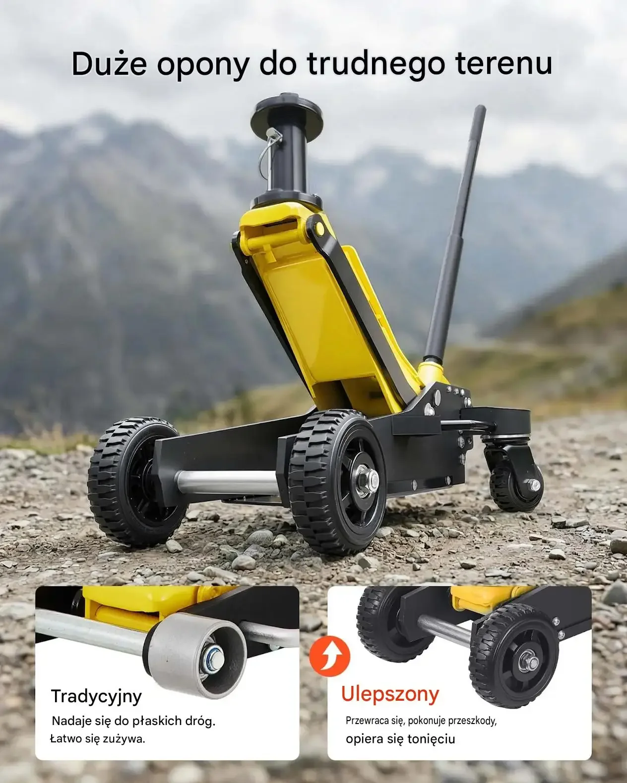 Podnośnik hydrauliczny 3 t mocna aluminiowy stalowy dwutłokowa pompa SUV4x4 - obrazek 4