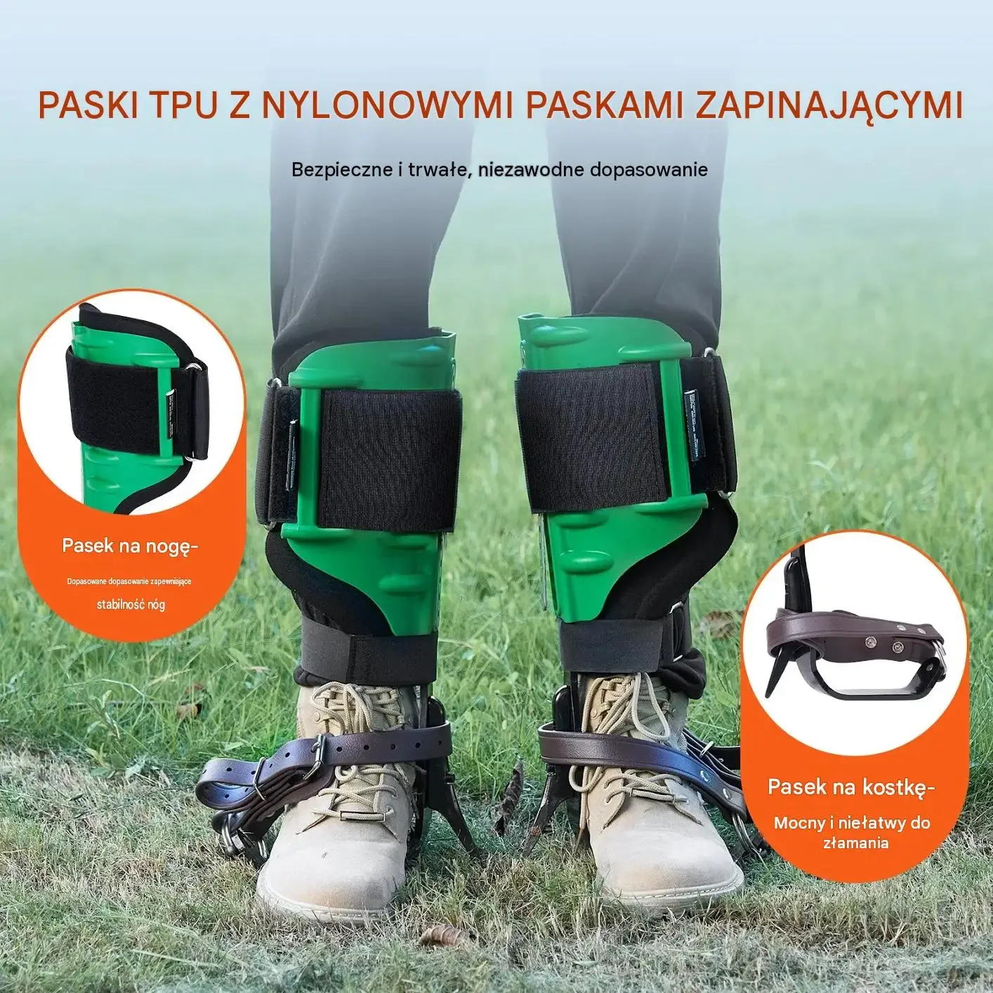 Drzewołazy kolce wspinaczkowe drzewa stalowe zestaw osłony 158 kg mocne BHP - obrazek 4