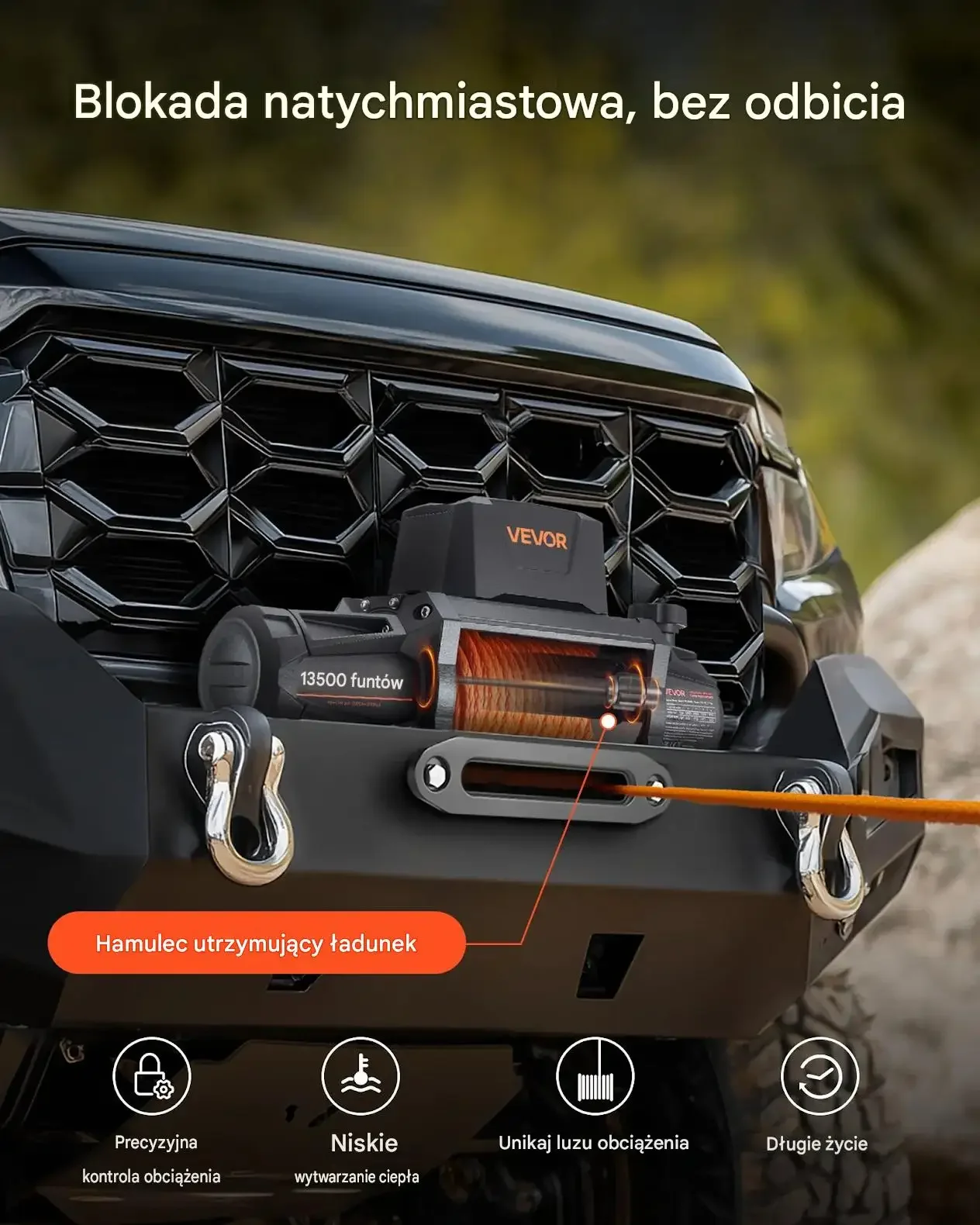 Wyciągarka elektryczna laweta off road 12 V 6100 kg pilot mocna IP67 - obrazek 6