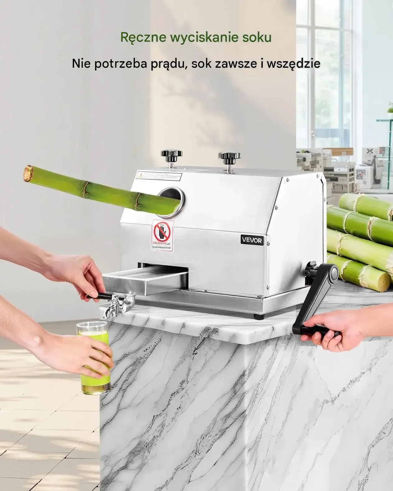 Wyciskarka trzciny cukrowej mocna gastronomia komercyjna 50 kg h 62 mm walce - obrazek 6
