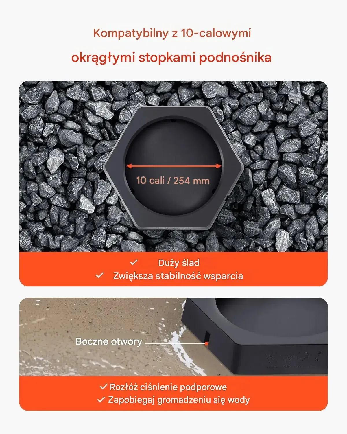 Podkładki pod podnośnik poziomujące przyczepy 2300 kg 254 mm 4 szt zestaw - obrazek 2