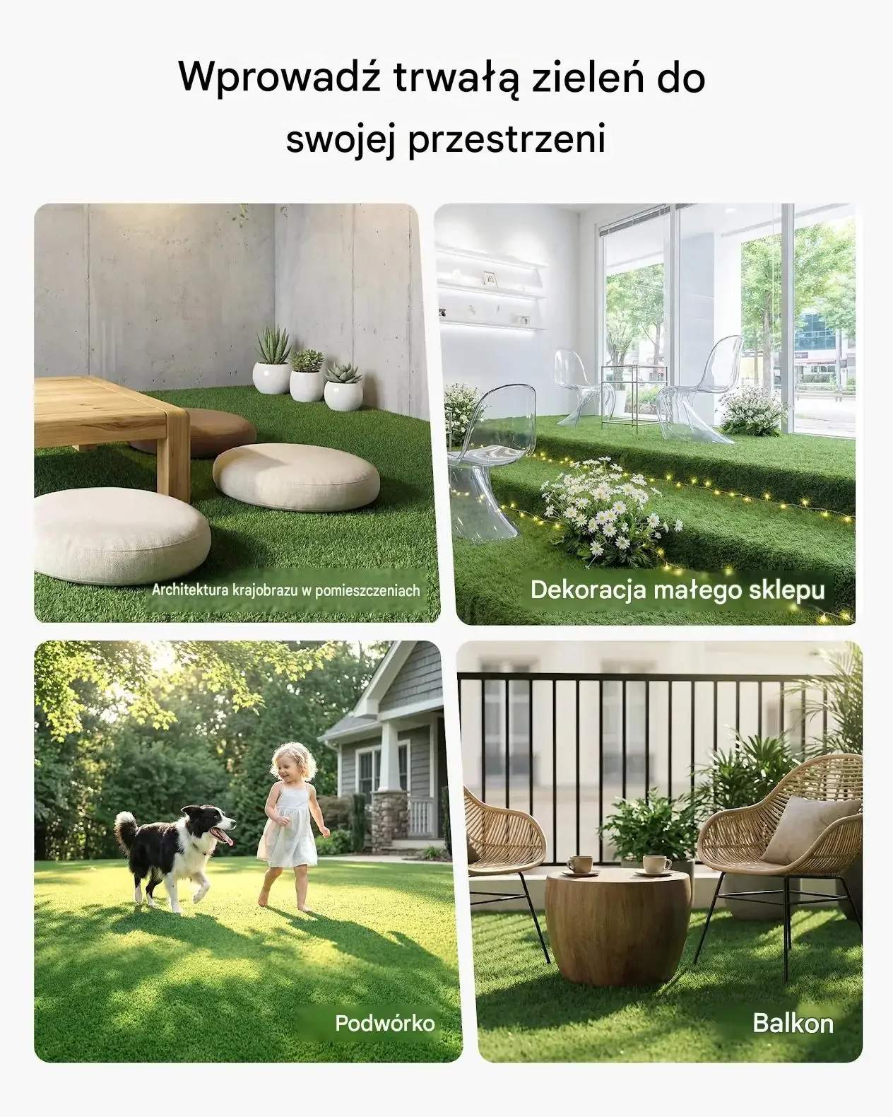 Sztuczna trawa premium 365,76 x 213,36 x 2 cm drenaż balkon taras ogród - obrazek 2