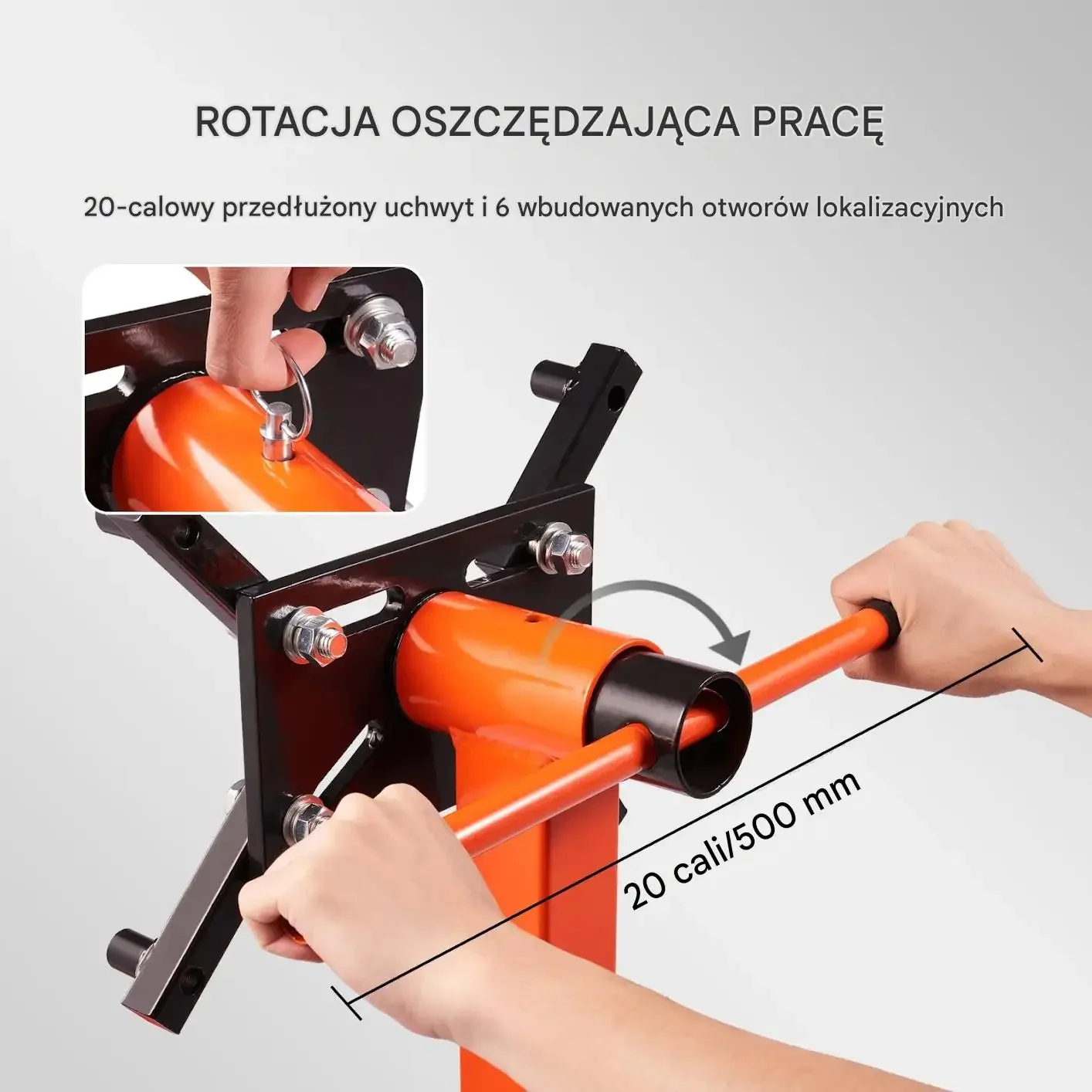 Uchwyt silnika mocny max 590 kg ruchomy stojak 4 koła 508 mm warsztat - obrazek 3