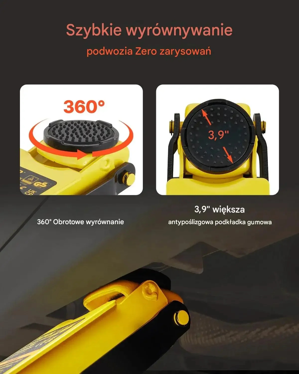 Podnośnik samochodowy hydrauliczny max 3 t premium 90 - 500 mm warsztat - obrazek 2