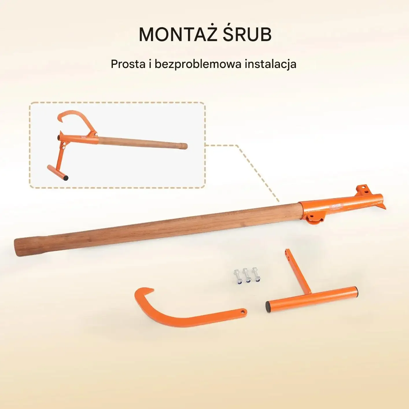 Podnośnik kłód mocna przerzucarka hak leśny 1180 mm kłody 38 cm drewno - obrazek 2