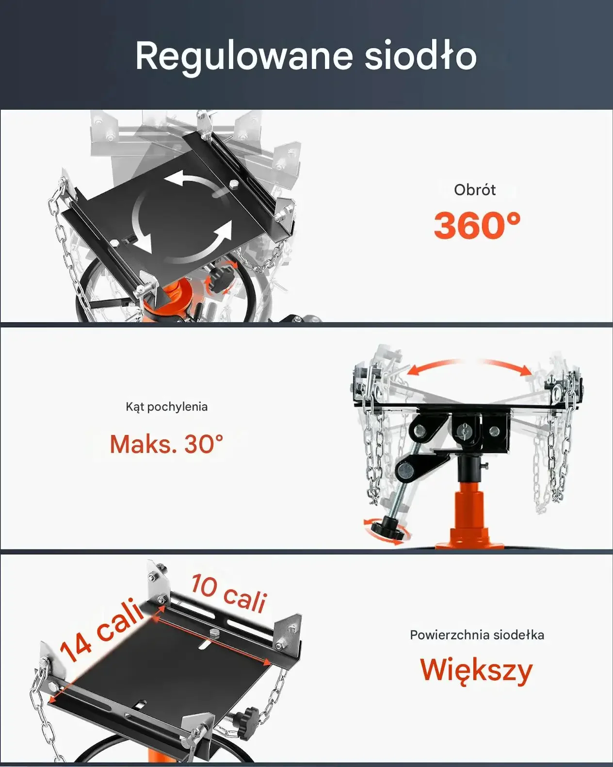 Podnośnik hydrauliczny samochodowy max 600 kg mocna konstrukcja koła 360° - obrazek 4