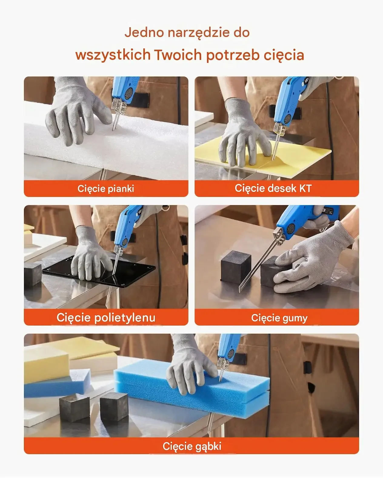 Nóż termiczny przecinarka styropian pianka 200 W 150 mm 200 mm zestaw - obrazek 4