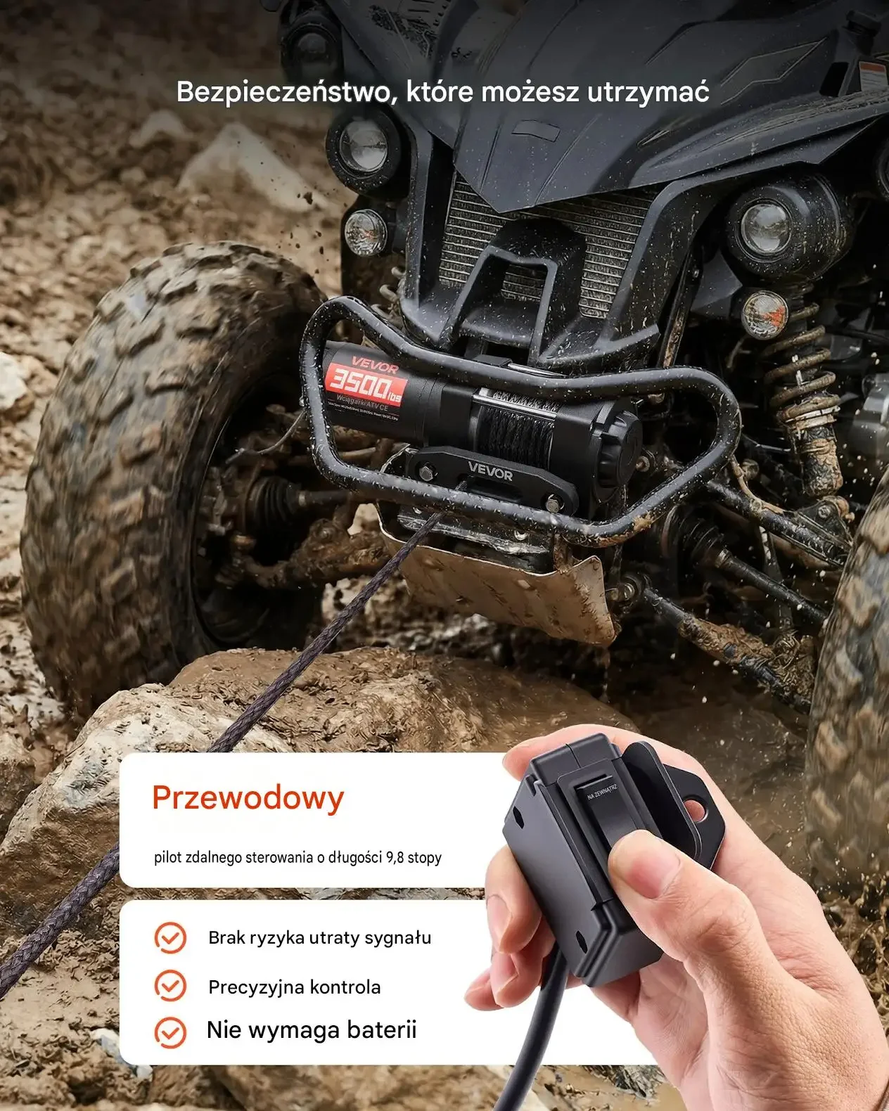 Wyciągarka elektryczna wciągarka samochodowa 12 V 1587 kg IP55 mocna czarna - obrazek 4