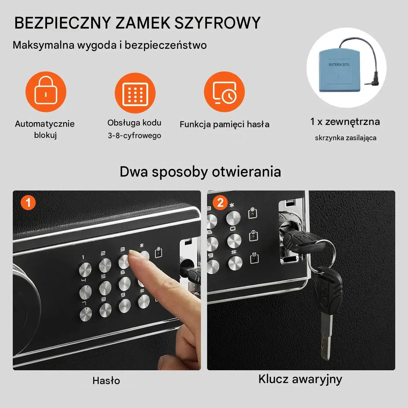 Sejf broń długa mocny stalowy ognioodporny 6-8 karabinów zamek szyfrowy LED - obrazek 3