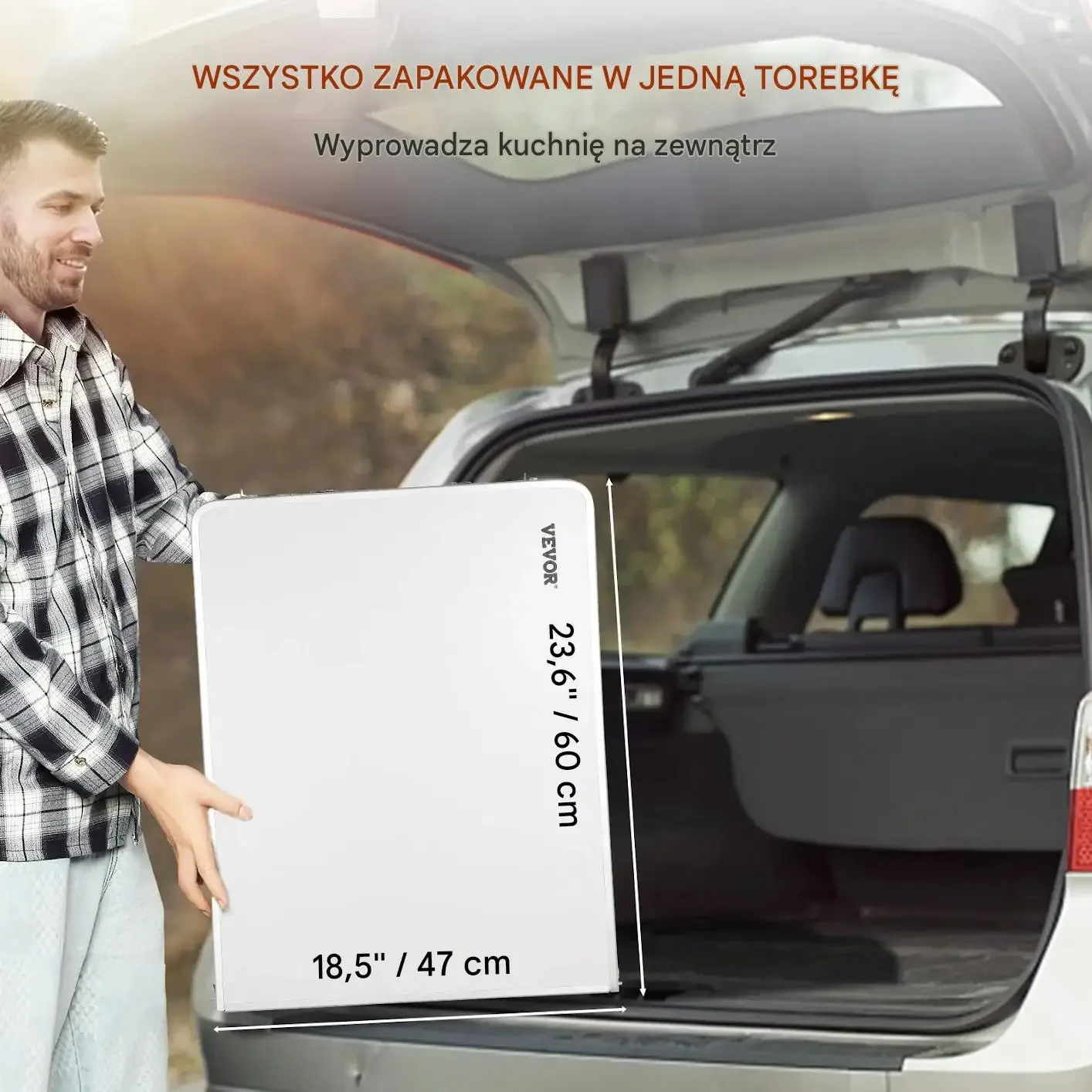 Kuchnia turystyczna szara szafka przenośna mocna składana regulowana torba - obrazek 6