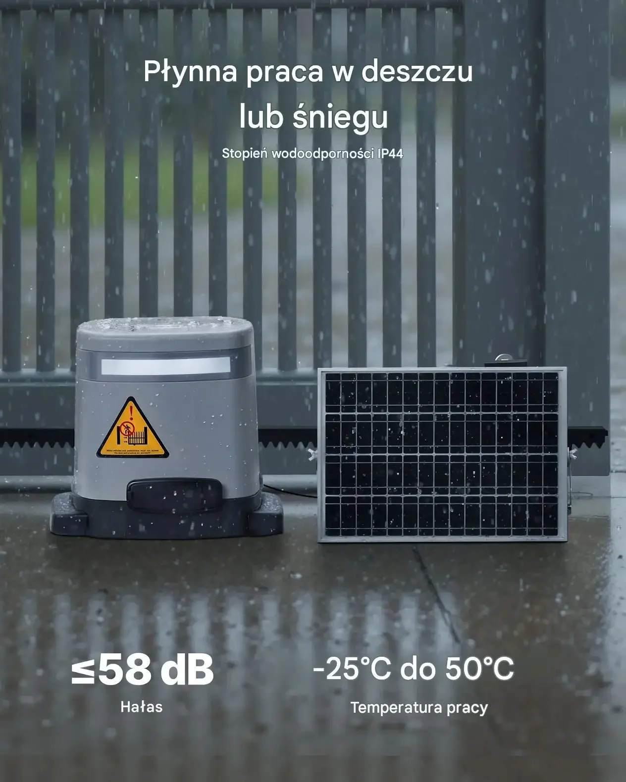 Napęd bramy przesuwnej mocny 280 W solarny 800 kg 20 m czujnik automatyczny - obrazek 6