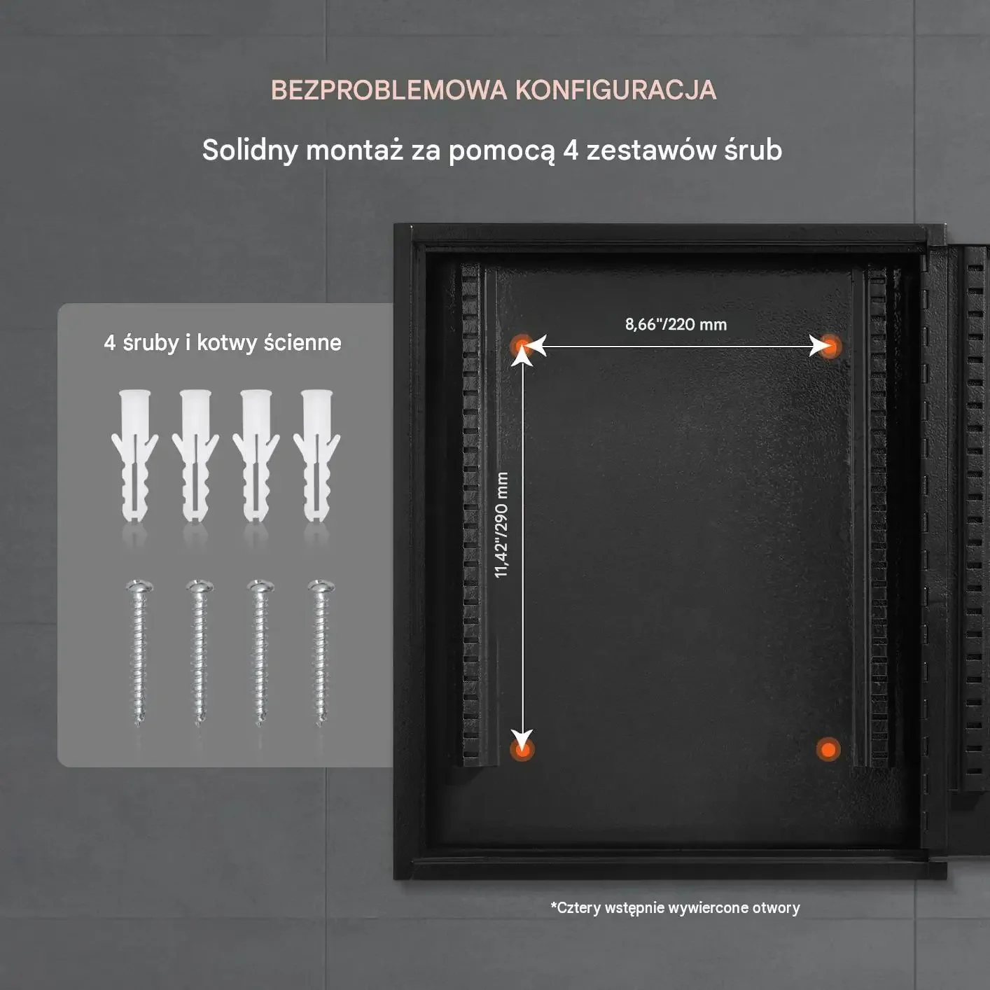 Szafka kluczy czarna mocna 100 kluczy zamykana stalowa regulowana ścienna - obrazek 3